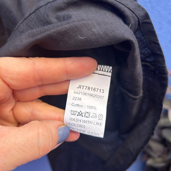 black cotton eyelet neckline dress - Picture 6 of 7